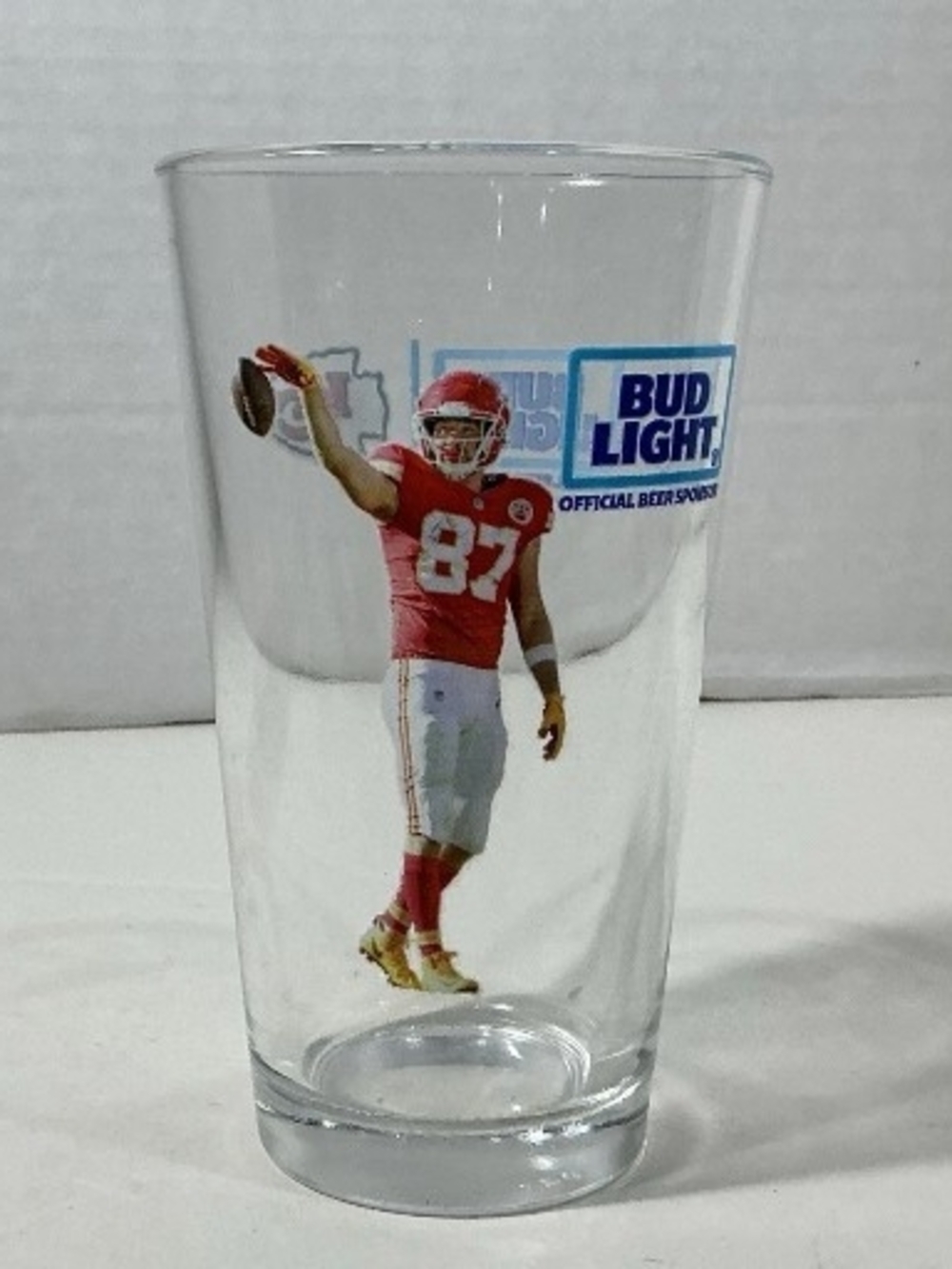 Travis Kelsey #87 - Clear Bud Light Pint Glass with Graphic